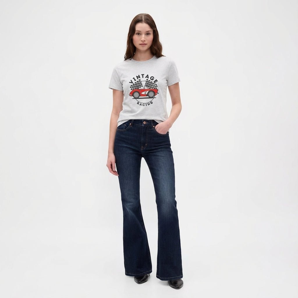 Vintage Racing Girls T-Shirt | Retro Car Graphic Tee