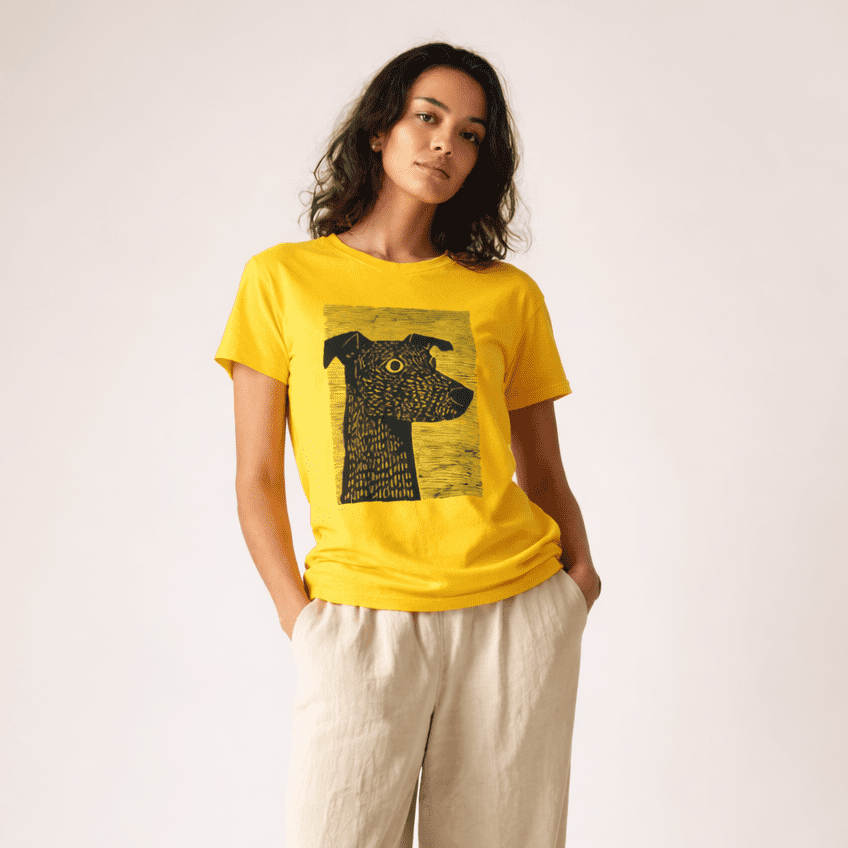 Hand-Drawn Black & White Canine Graphic