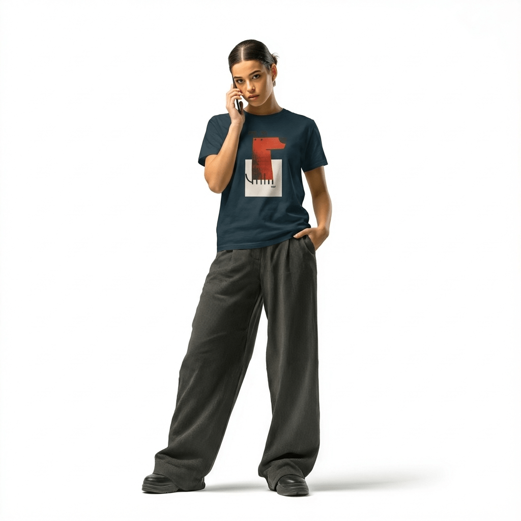 Modern Dog Teen T-Shirt | Playful Geometric Animal Tee